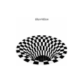 Miniatyrbilde 2 av 5: Svart-hvitt rutete rundt teppe, 3D Vortex Illusion teppe, 3D Vortex teppe soverom stue, 3D teppe gulvmatte, Vortex Illusion teppe, optisk geometrisk teppe