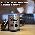 Miniatyrbild 3 av 4: Självrörande kaffemugg | Temugg | Elektrisk rostfri självrörande centrifugmugg med lock 450 ml | Sötaste julklappsidéer för