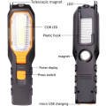 Miniatyrbillede 3 af 3: LED arbejdslys USB genopladelig lommelygte, bærbar værkstedslys roterende Cob inspektionslys magnetisk lommelygte med magnet og krog og