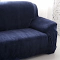 Miniatyrbild 5 av 5: Tjocka sofföverdrag 1/2/3/4 sits Ren Färg Soffskydd Sammet Lätt Passform Elastiskt Tyg Stretch Överdrag (Blå, 2 Sits 145-185cm), Hanbing
