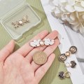 Miniatyrbild 2 av 4: 8-pack denimknappar för stora metalljusterbara bältespännen jeansknapp cinch 4 stilar pärlblommig snäppklämmor för sömnad klänningsbyxor
