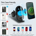 Miniatyrbilde 4 av 5: Bilinduksjonslader med Smart Ladesensor 10W Automatisk Klemming for iPhone Samsung etc Smartphones (Svart)，BISBISOUS