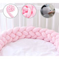 Miniatyrbilde 1 av 4: Sengkantbeskyttelse Baby sengkantbeskyttelse, 4-flettet flettet taupute, rosa, 2,2m