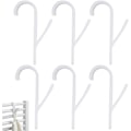 Miniatyrbillede 1 af 5: Hvid - Sæt med 6 badeværelseskroge, håndklædestang, håndklædestang, radiator krog, plast, opvarmet håndklædestang, fleksibel håndklædestang, til badeværelse og køkken
