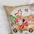 Miniatyrbillede 4 af 5: 4 Stykker Julepude Pudebetræk Peberkage 45 x 45 cm Lastbil Julebageri Polyester Dekorativt Pudebetræk Til Sofa Soveværelse Hjem Vinterdekoration