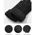 Miniatyrbillede 2 af 3: Kvinder Vinter Varme Handsker Termiske Touchscreen Handsker Fleece Foret Windprooff Udendørs Ruskind Handsker