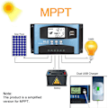Miniatyrbillede 3 af 5: Solar Charge Controller, Dobbelt USB LCD-display, 12V 24V, MPPT 40A