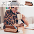 Miniatyrbillede 5 af 5: Etui til iPhone 14, PU læder pung etui cover [Stødsikkert] [Magnetisk] [Kortholder] [Stativfunktion] Flip cover (Sort)