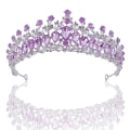 Miniatyrbillede 1 af 4: Kvinde Tiara Krone Lilla Krystal Prinsesse Tiara