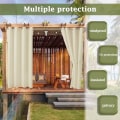 Miniatyrbillede 4 af 4: Udendørs gardiner Have Patio Gazebo Blackout Gardiner Vindtæt UV-beskyttelse og anti-meldug, isolerede gardiner med knaphuller, bredde 132 cm x H