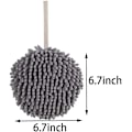 Miniatyrbild 5 av 5: Mikrofiberhandduk, 2 grå chenillemikrofiberhanddukar kan användas i kök och badrum, kraftfullt absorberande, torka händerna direkt