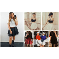 Pikkukuva 5 / 5: Musta, XL Retro Polyester Pliseerattu Luisteluhame Basic Mini/Midi/Avoin Hame