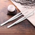 Miniatyrbilde 2 av 5: Set med 2 rustfrie pinsetter (sølv)