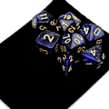 Miniatyrbilde 4 av 4: 7 stk (blå svart) polyhedral terninger D20 D12 D10 D8 D6 D4 16mm akryl terningsett for Dungeons and Dragons DND terninger RPG MTG brettspill dobbel farge