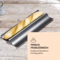 Miniatyrbilde 2 av 4: Svart - Baguettform, Baguettform i karbonstål, Baguettform for stekeovn, Oppvaskmaskinsikker perforert baguettform, Perforert baguettformsett,