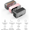 Miniatyrbilde 5 av 5: Digital FM Vekkerklokkeradio med USB-ladeport, LED-display, Sleep Timer, Bærbart Speil, Trådløs Bluetooth-høyttaler, Vekkerklokke for Soverom, O