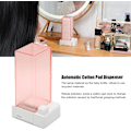 Miniatyrbillede 3 af 5: (Pink) Automatisk vatpinddispenser vatpindarrangør firkantet presset vatpindholder fnugfri tørrepude kosmetisk arrangør