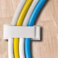 Miniatyrbillede 5 af 5: Kabelstyring, 50 stk. selvklæbende ledningsorganisator kabelklemmer til ethernetkabler og kabelstyringssystem til tv, pc, bærbar computer, skrivebord (hvid)