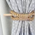 Pikkukuva 2 / 3: Boho-tyyliset käsintehdyt puuvilla- ja puunaruverhot (2 kpl, khaki naru, 2) (25 cm)