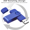 Pikkukuva 3 / 5: 2 kpl USB-muistitikku C 64GB USB 2.0 OTG 3 YHDESSÄ Type C USB Micro USB Clef Stick 64gb Flash Drive U Disk PC:lle Android-älypuhelimelle Tabletille (Sininen Musta)