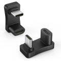 Miniatyrbilde 1 av 5: 180 graders vinkel USB C-adapter 2-pakning, U-formet USB-C til USB-C-konverterkontakt med PD 100W hurtiglading 4K-video, USB C-vinklet forlengelsesadapter