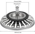 Miniatyrbilde 2 av 4: 2 stk vaskefilter/vaskeplugg vaskepropp hull kjøkken/baderom sil diameter 84mm med kulehode, rustfritt stål