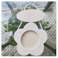 Miniatyrbild 1 av 5: 2 st DIY Blommor trä fotoram vit embryo super lätt lera snöflinga lera fotoram form