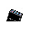 Miniatyrbillede 2 af 4: 15W USB Strømskinne Oplader 4 USB Porte Væglader Strømadapter USB Opladningsstik Adapter Rejse Opladningshoved Induktionsoplader - Fuld Sort