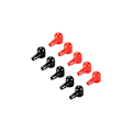 Miniatyrbillede 2 af 3: Batteri Beskyttende gummi terminal Rød dækning sort 6mmx14mm 5 Par