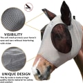 Miniatyrbillede 2 af 5: Heste maske fluemaske med ører til beskyttelse mod UV og fluer, behagelig strækbar egnet til de fleste store heste