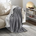 Miniatyrbillede 2 af 5: Sherpa Fleece Tæppe, 130x160 Enkelt Seng Tæppe Antracitgrå, Pels Sofa Plaid Vendbar Sofa Plaid, Lille Tyk Varm og Blød Plys Sofa Plaid 13