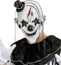 Vuxen mördarclown mask (med hår och minihatt)