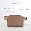 Miniatyrbillede 5 af 5: (Brun) Unisex mini fanny pack med justerbare stropper til træning, løb, rejser, vandreture.