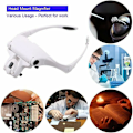 Miniatyrbillede 2 af 5: Slovers med 2 LED-lys, forstørrende frontalt frontfrit headset til syning, læsereparationer, smykker, ure og håndværk, 5 aftagelige linser (1.0x-3