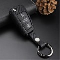 Miniatyrbillede 1 af 5: Blød silikone gummikappe til Audi A1 A3 A4 A6 A8 Quattro Q2 Q3 Q7 R8 RS3 RS6 S3 S6 TT TTS folde nøgle - Sort - Rund nøglering