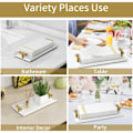 Miniatyrbild 4 av 4: Rektangulär Servetthållare Modern Pappershanddukshållare Tissue Box för Gäster Servettdispenser för Kök Restaurang Badrum, Vit och Guld
