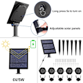 Miniatyrbillede 5 af 5: Solcelledambelysning, (5 forlygter) RGB solcelledambelysning nedsænkelig belysning med IP68 vandtæt, farveskiftende RGB solspotlights til akvar