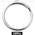 Miniatyrbillede 2 af 5: 100 stk. nøgleringe, nøglering dør nøgleholdere små, nikkel runde dør, metal legering dør ring til reception bil nøgle vedhæng diy kunst håndværk