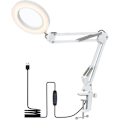 Miniatyrbilde 3 av 5: Fleksibel bordlampe med klype og svingarm med variabel intensitet, 3 fargemoduser og 10 lysstyrkenivåer, for lesing, arbeid, studier