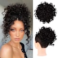 Pikkukuva 2 / 4: 1PCS Messy Hair Bun Hair Piece Elastic Drawstring Loose Wave Large Curly Bun Short  Bun Extension for Women Daily Use - Natural Black