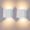 Miniatyrbillede 1 af 4: Væglamper 10W, 2stk 3000K LED Udendørs/Indendørs Væglampe, Justerbar Udendørs Væglampe, Vandtæt IP65 Indendørs Væglampe til Soveværelse Hjem Gang