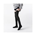 Miniatyrbillede 5 af 5: Kvinde Over-the-Knee Strømper Høj Strømper Over-the-Knee Kabel Strikkede Støvle Strømper Lange Varme Fashionable Vinter Termiske Strømper (Sort)