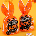Miniatyrbillede 2 af 3: Halloween emballage pose kanin ører græskar slik pose snack pose bagning cookie pose gavepose 50