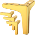 Miniatyrbillede 1 af 4: Sæt med 4 møbelfødder til belastninger op til 800 kg, 10 cm moderne metalbordfod i form af en trekant, møbelfod til skab, sofa, guld, guld