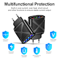 Miniatyrbilde 4 av 5: Luminous 4USB Mobiltelefonlader 3.1A Reiselader EU-lader