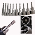 Miniatyrbilde 3 av 4: 10 x Magnetisk sokkel for skrutrekker, bitadapter, firkantet sekskant chuck 6-19mm 1/4” muttertrekker bor