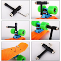 Miniatyrbillede 3 af 5: Skate værktøj, multifunktionelt skateboard værktøj i T-form, med unbrakonøgle med L-kruciform skruetrækker, bruges til fejlfinding og vedligeholdelse af skatebo