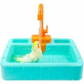 Miniatyrbilde 1 av 5: Fuglebad Badekar Papegøye Dusjboks Badekar Beholder Bur Tilbehør for Små Mellomstore Parakitter Rengjøringsutstyr