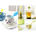 Miniatyrbillede 5 af 5: 5 stk. Te-infuser Sæt Silikon Diffuser Te-kugle Rustfrit Stål Te-filter Te-diffuser Med Underkopper
