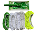 Miniatyrbilde 5 av 5: Sett med 10 gulvmopper, gulvkluter, gjenbrukbare og vaskbare, mopptrekk for optimal glidning, våt eller tørr bruk (hvit fiber, 25,4 x 11,5 cm)
